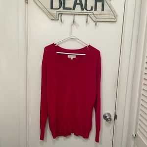 Adrienne Vittadini Studio Womens XL red v neck sweater